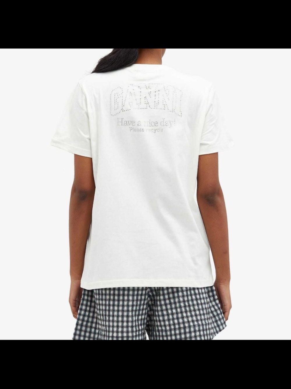 Ganni White Back-Logo Graphic Tee